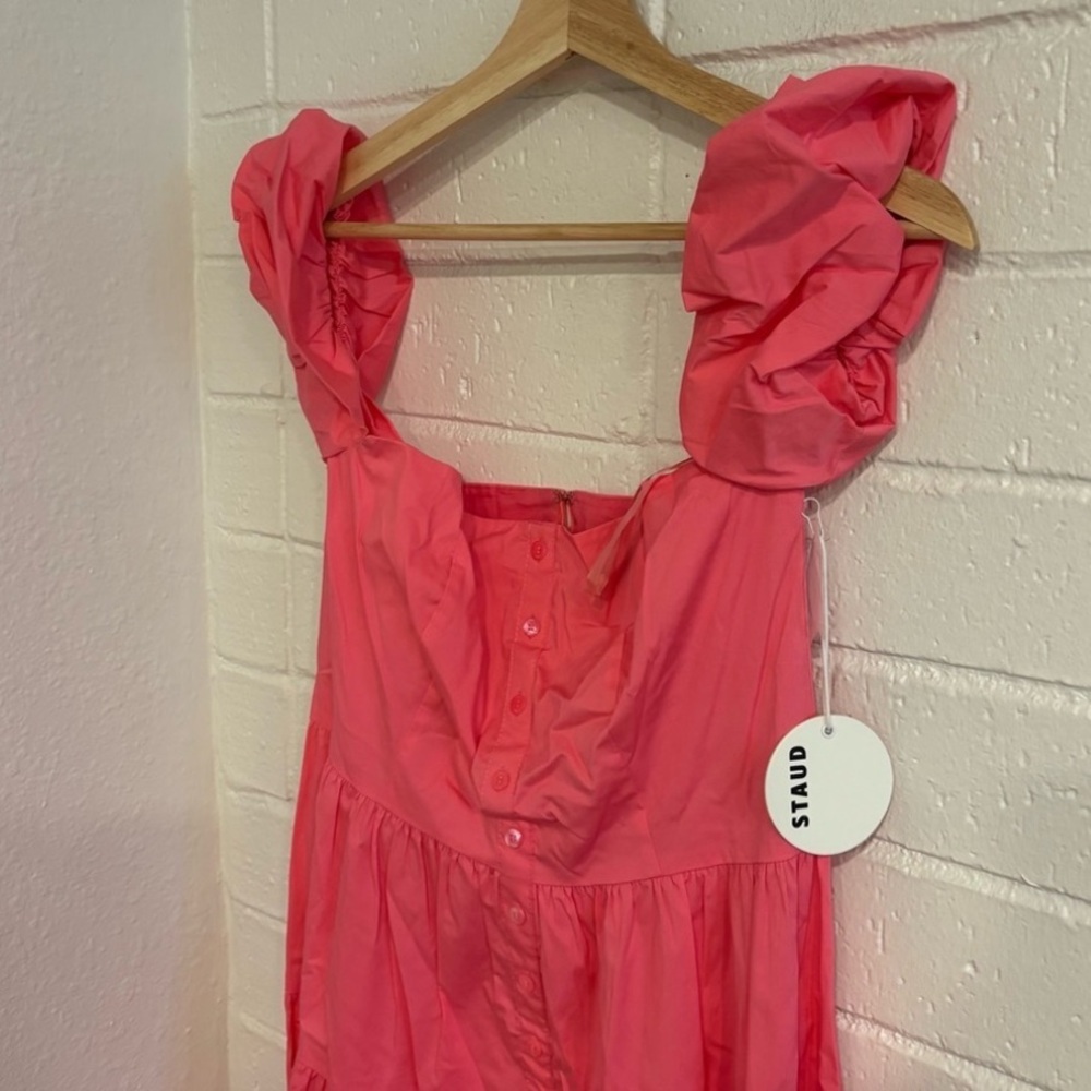 NWT Staud elio dress in pink plumeria - Picture 3 of 3